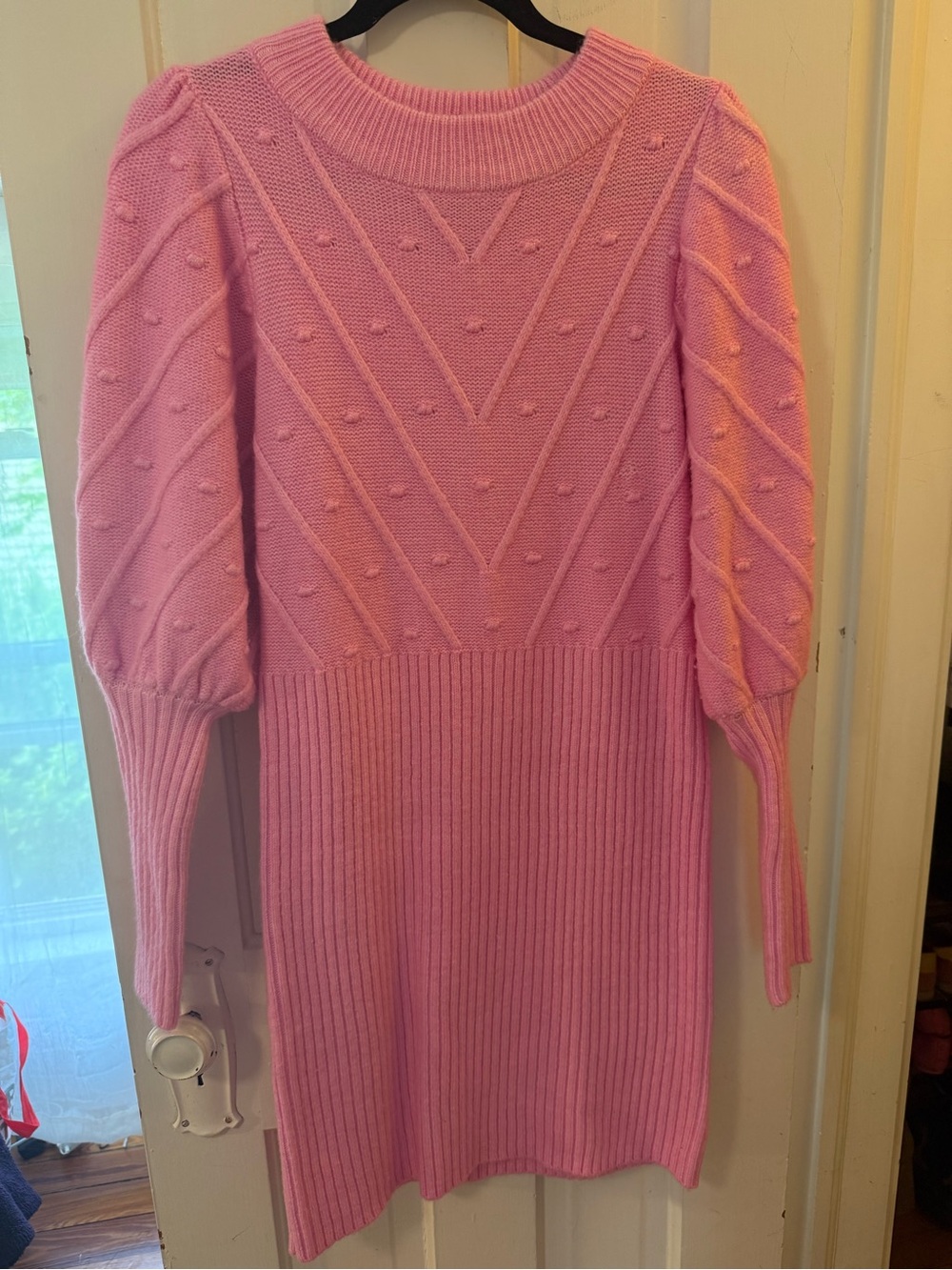 River Island Pink Knit Crewneck Sweater Dress